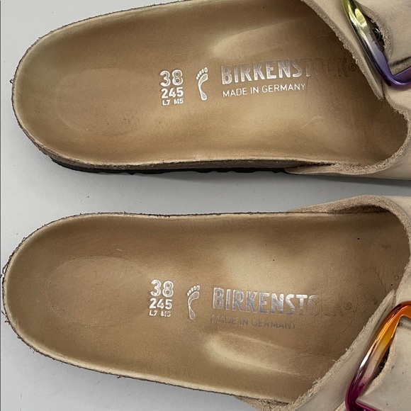 BIRKENSTOCK Madrid Big Buckle Nubuck Leather Nutral Ecru Women's Size 38 US 7 - Picture 2 of 6